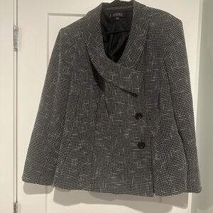 Kasper Monochrome Checkered Blazer